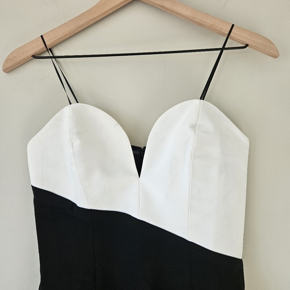 Amanda Uprichard Black & White Soiree Strapless Dress - Picture 4 of 15
